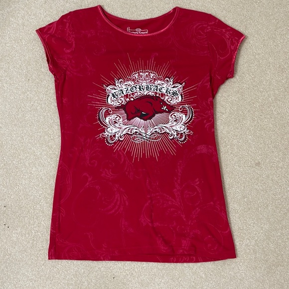 Women’s small Razorback t-shirt. Decorated with rhinestones - Picture 1 of 4
